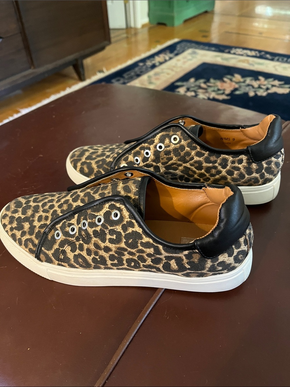Dolce Vita Leopard Print Slip-On Sneakers in Black and Tan